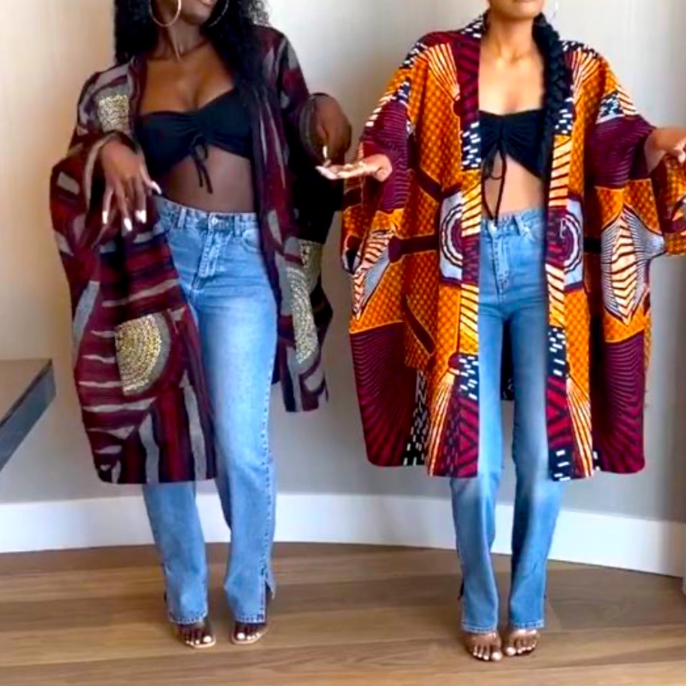 African print kimono